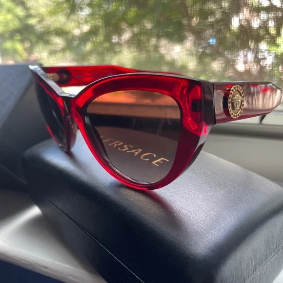 Versace Red Cat-Eye Sunglasses Versace VE4454 Cat Eye Sunglasses For Women main image 4